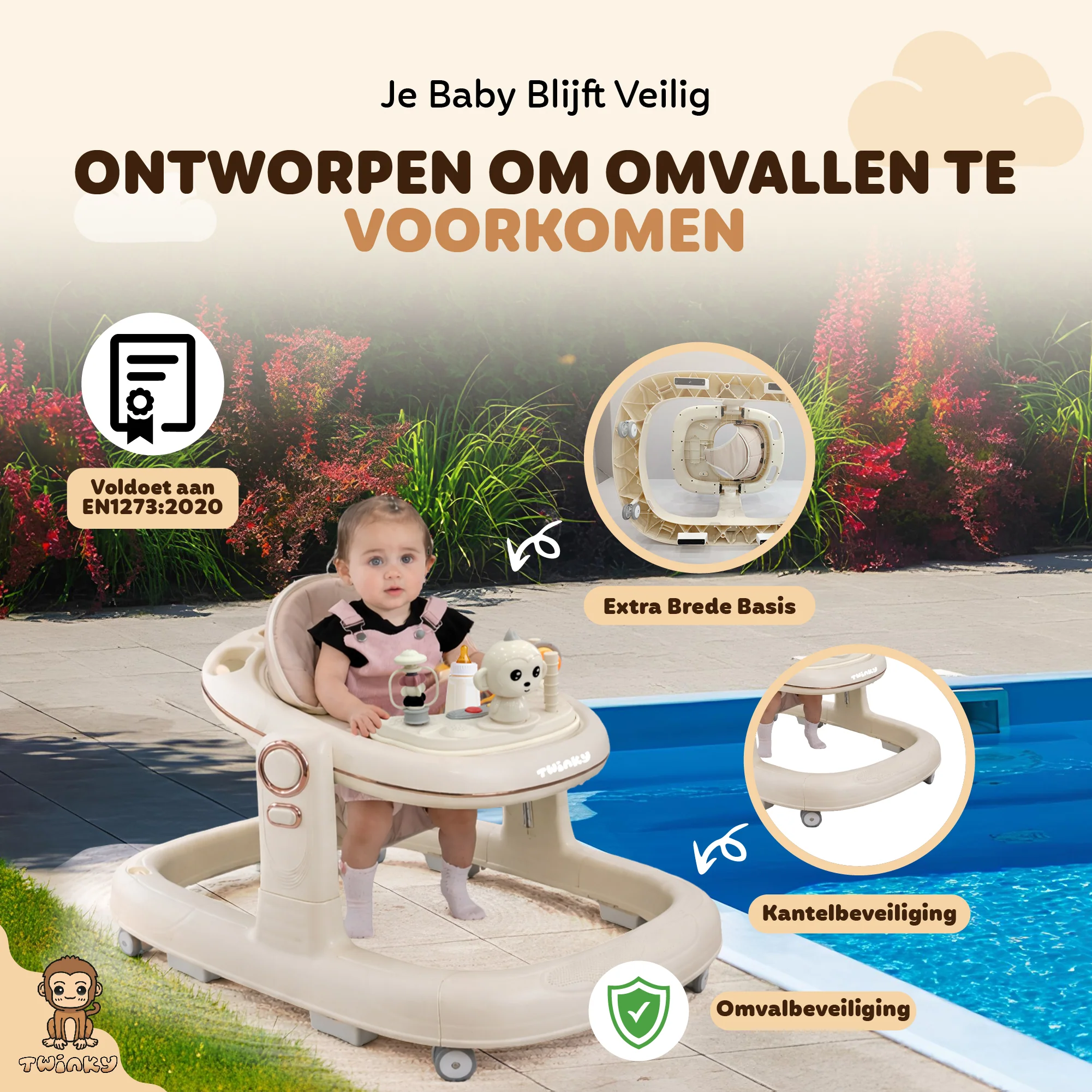 Twinky Babywalker GO - 2-in-1 Loopstoel & Loopwagen - Image 3