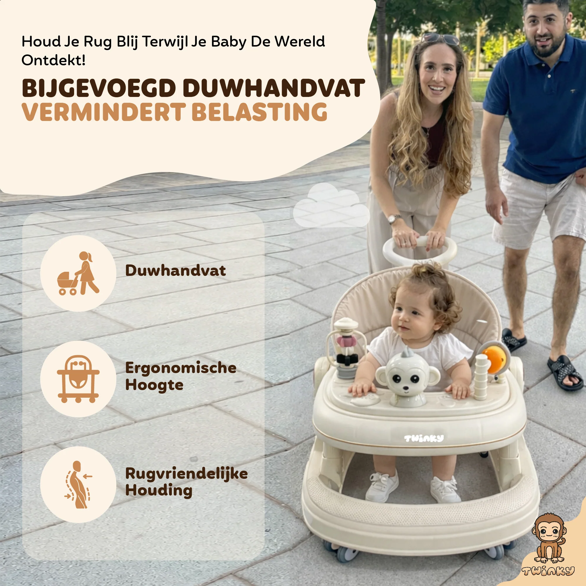 Twinky Babywalker GO - 2-in-1 Loopstoel & Loopwagen - Image 4
