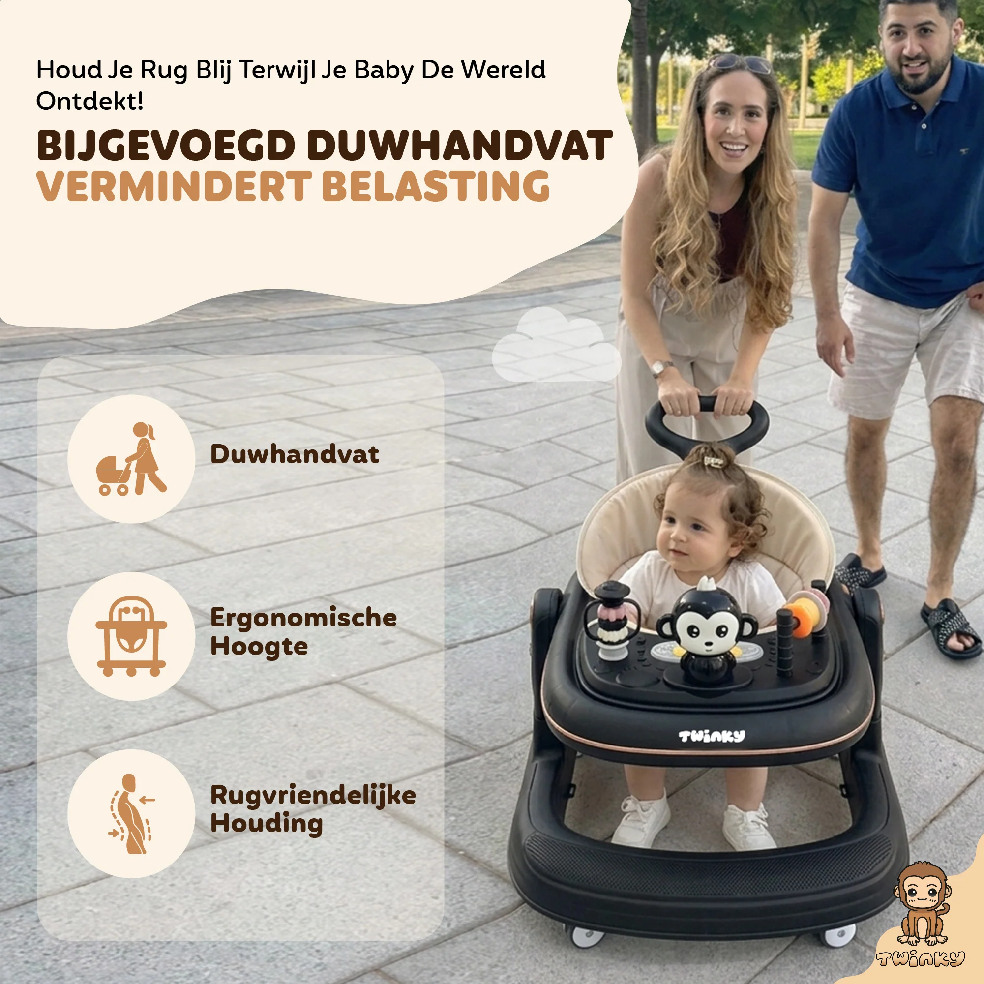 Twinky Babywalker GO - 2-in-1 Loopstoel & Loopwagen - Image 4