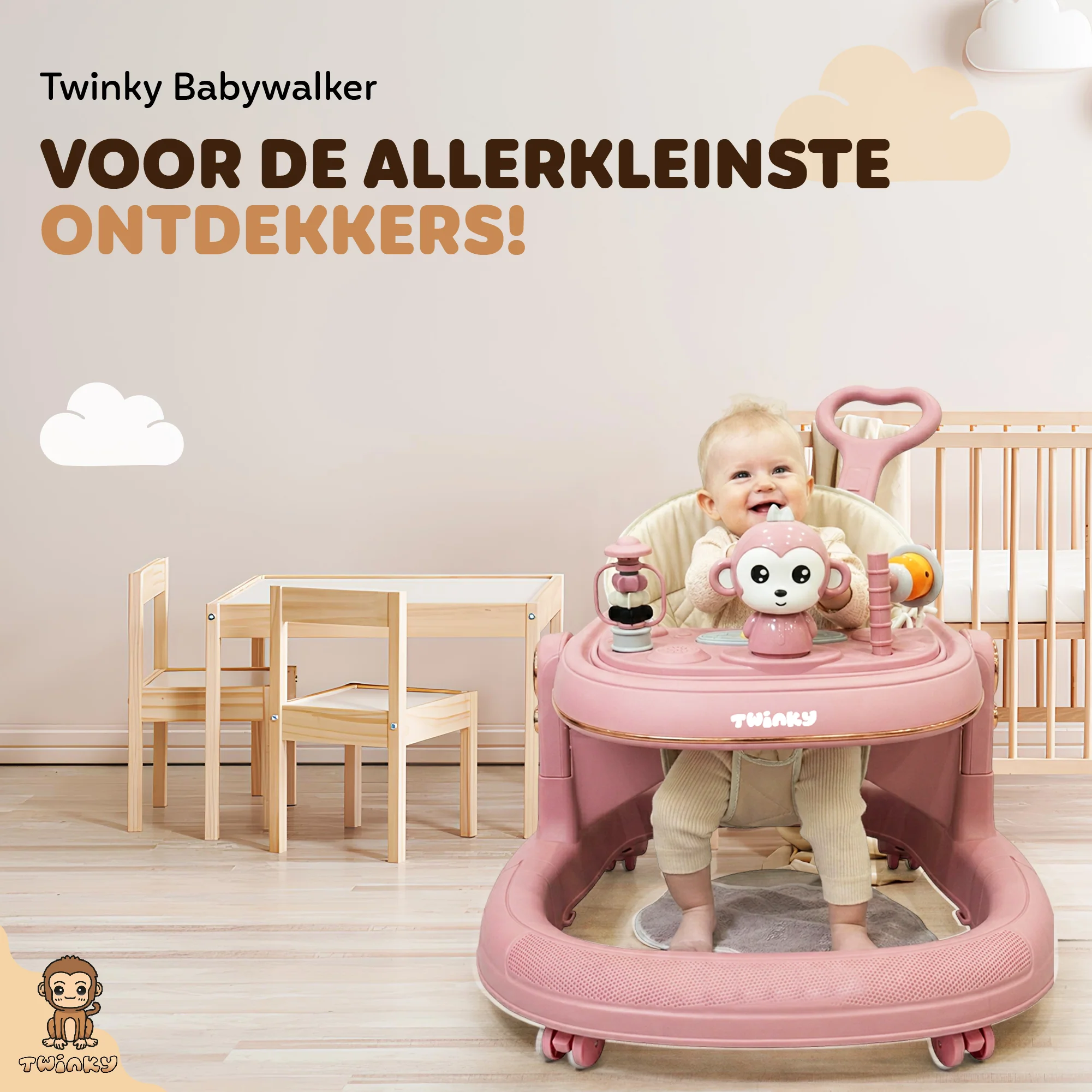 Twinky Babywalker GO - 2-in-1 Loopstoel & Loopwagen - Image 4