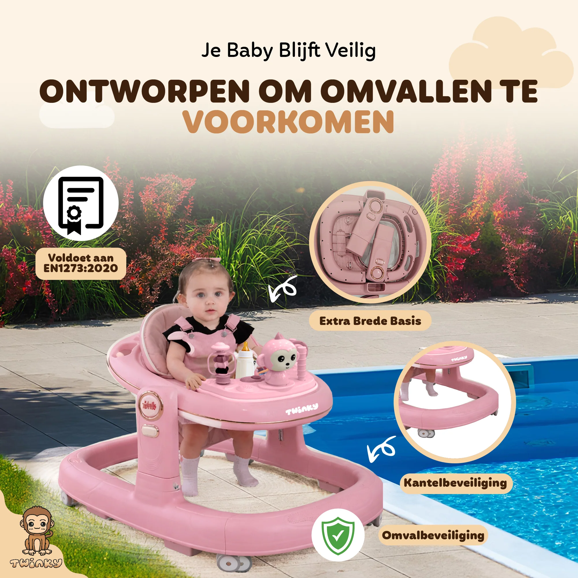 Twinky Babywalker GO - 2-in-1 Loopstoel & Loopwagen - Image 8