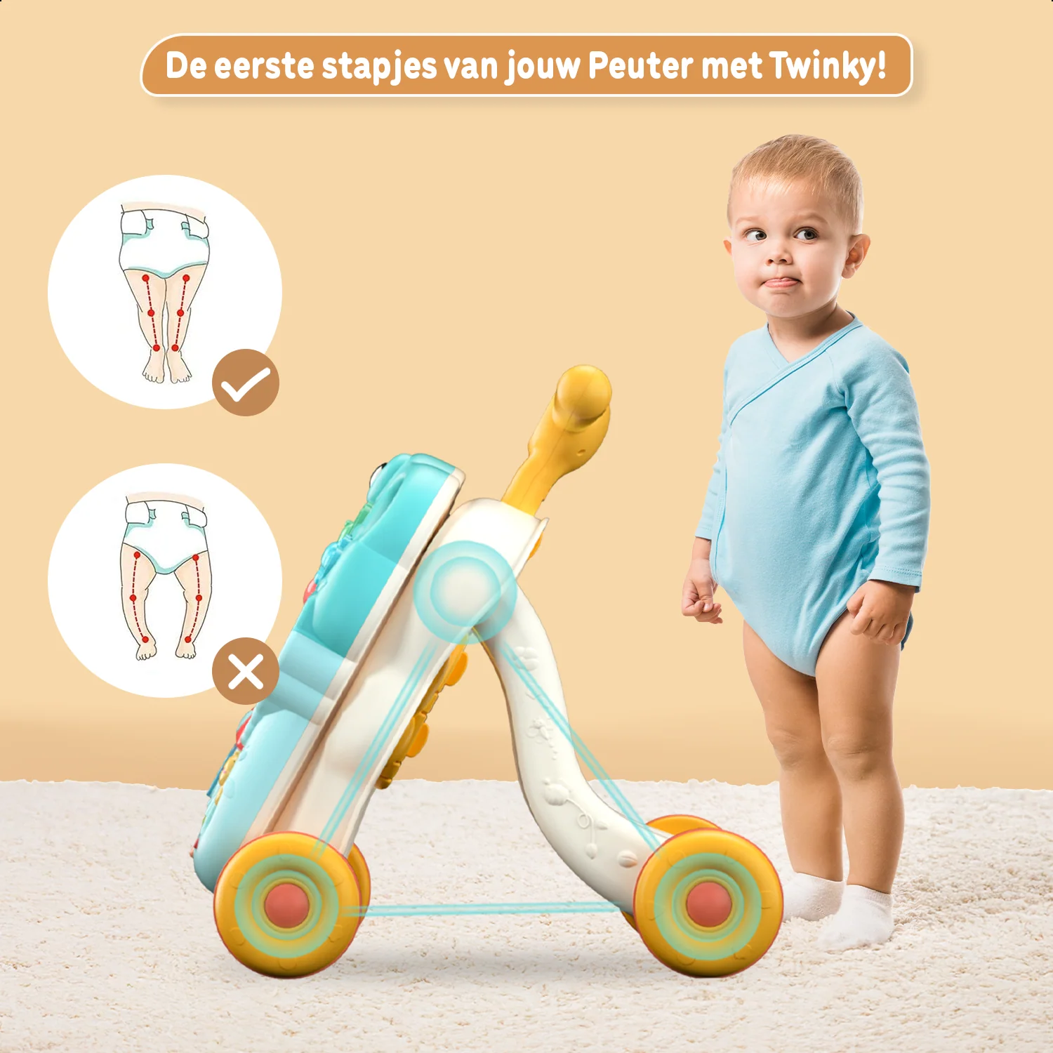 Twinky Interactieve Loopwagen - Blauw - Image 5