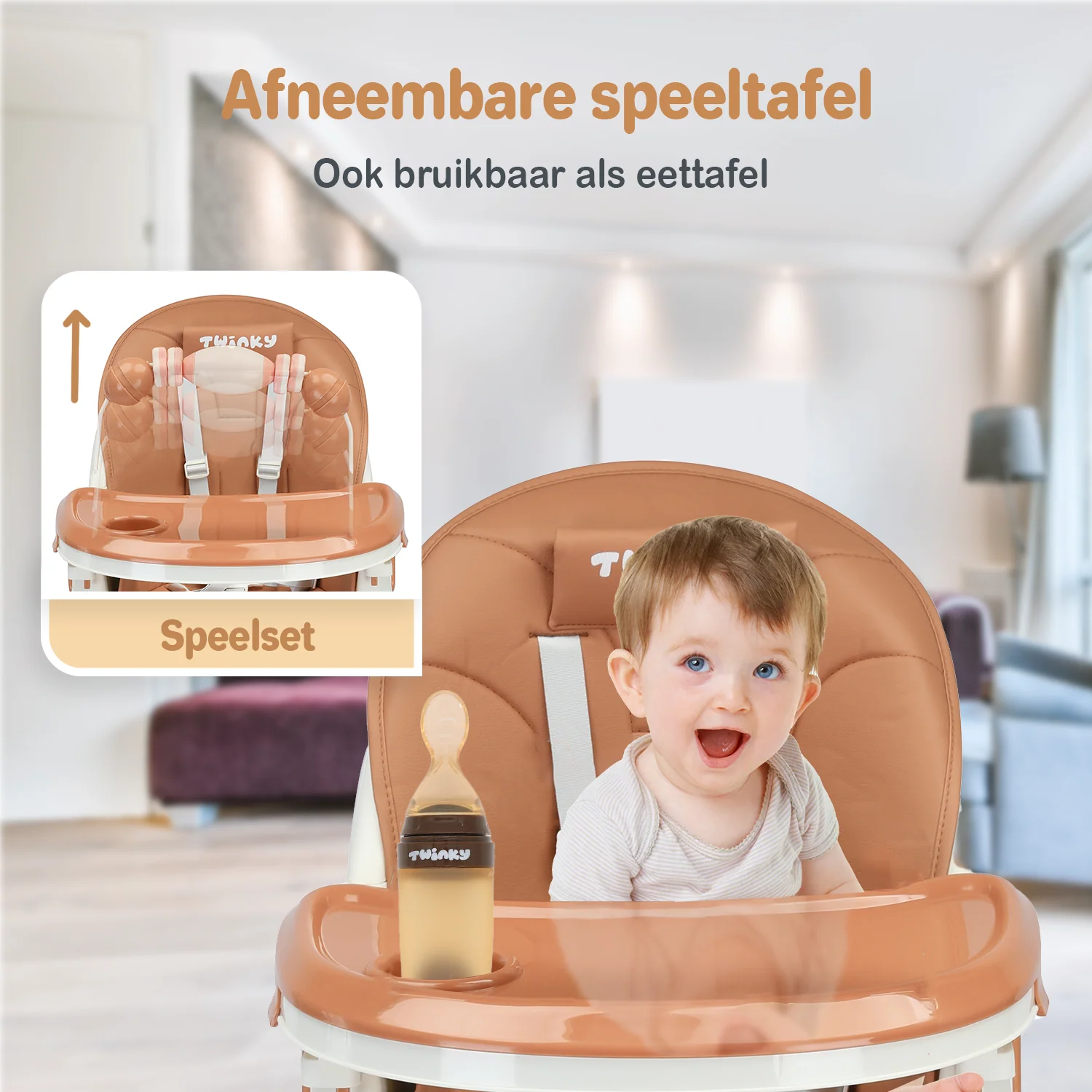 Twinky Kinderstoel MAXI - Bruin - Image 5
