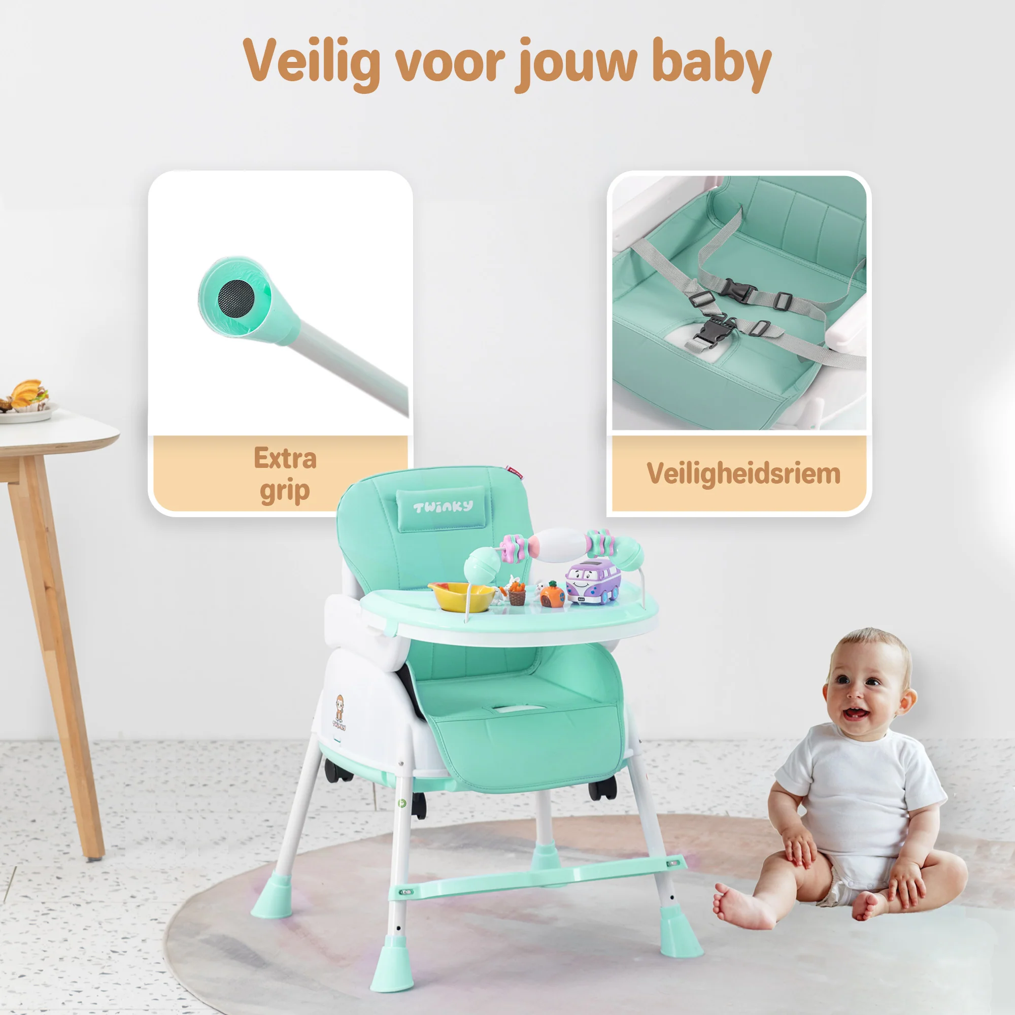 Twinky Kinderstoel - Mint Groen - Image 9