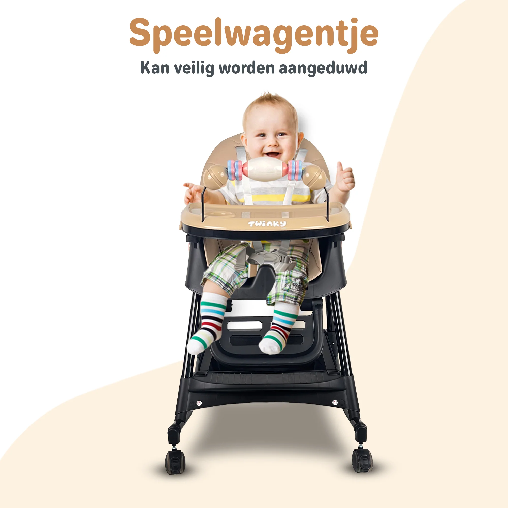 Twinky Kinderstoel SWING + 2x Knijpfles Lepels + Babywalker (BABYBUNDEL) - Image 5